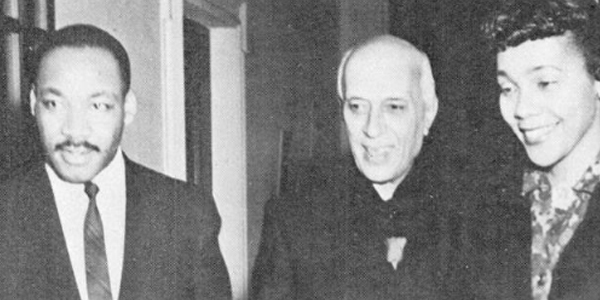 Vising with Indian Prime Minister Jawaharlal Nehru