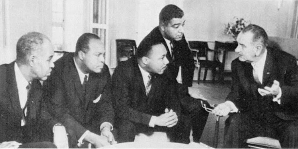 Dr. King meets with President Johnson