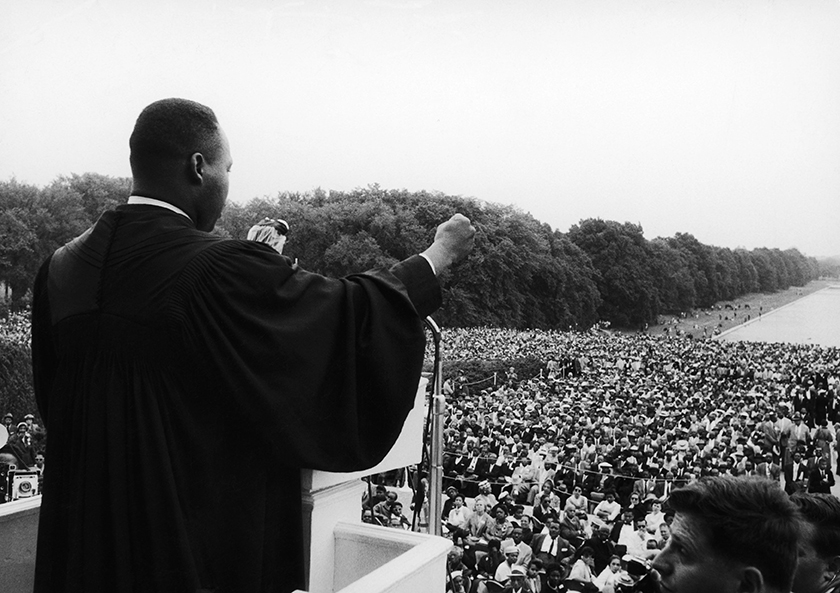Dr. King delivers the speech, Give Us the Ballot at Lincoln Memorial