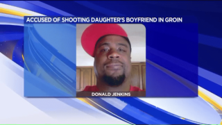 Donald Jenkins, Jr. shot his daughter's boyfriend in the groin.