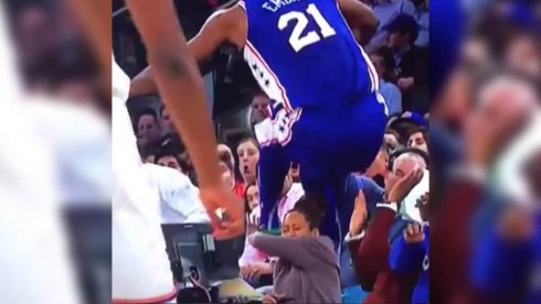 Regina King Nearly Trampled by Joel Embiid During NBA Game