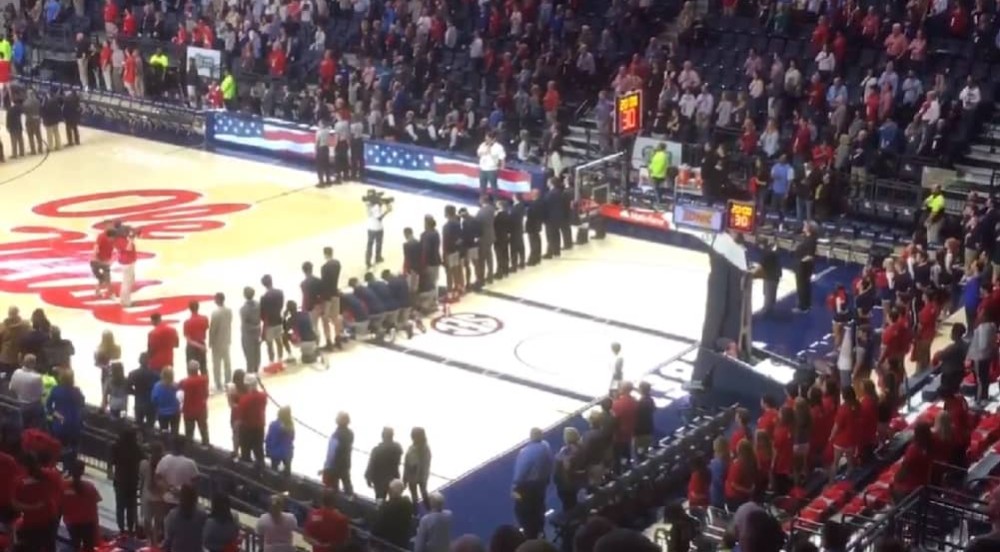 Ole Miss Players Kneel During National Anthem to Protest Confederate Rally