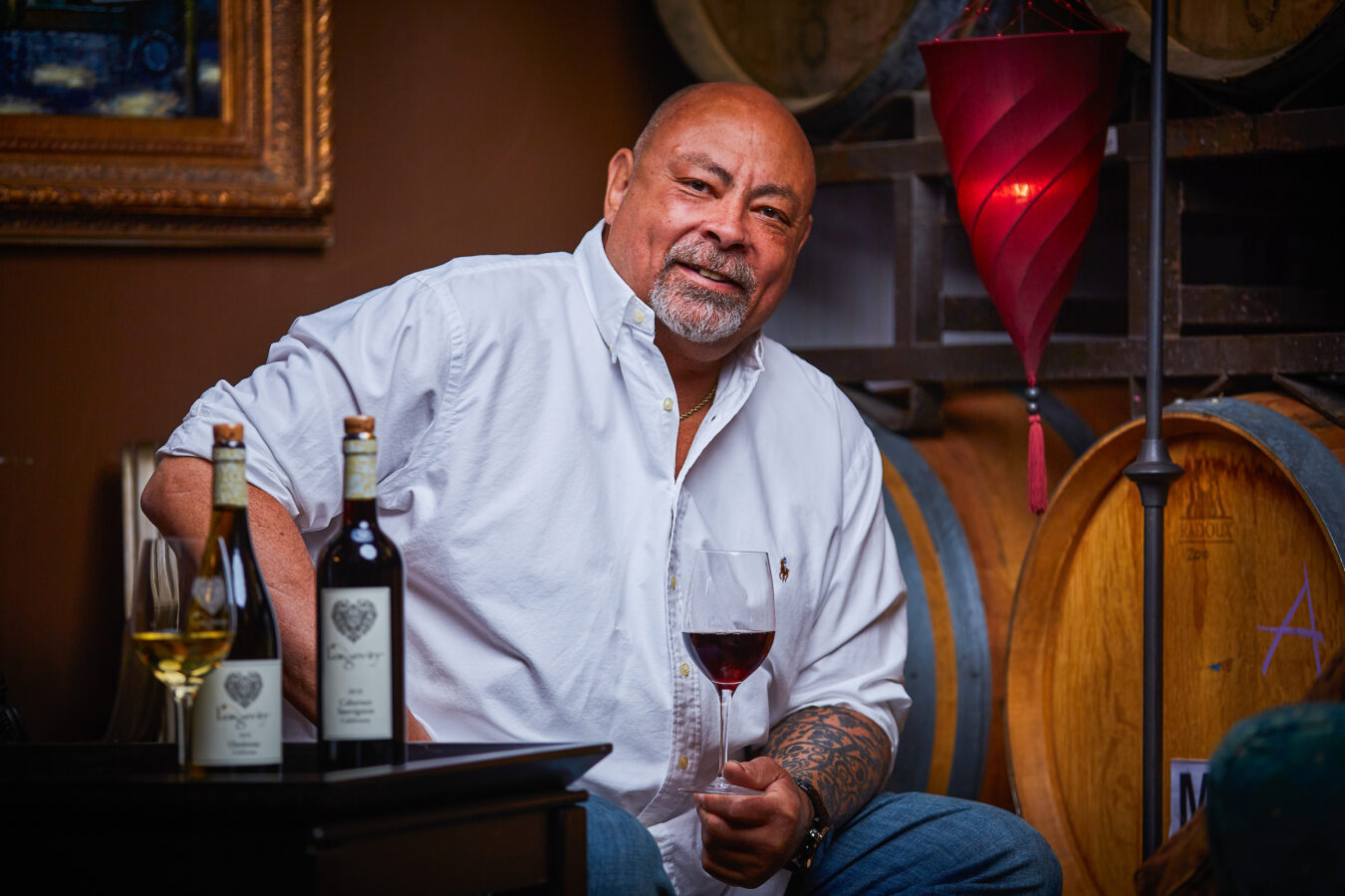 Phil Long, black wine maker and founder of Longevity Wines