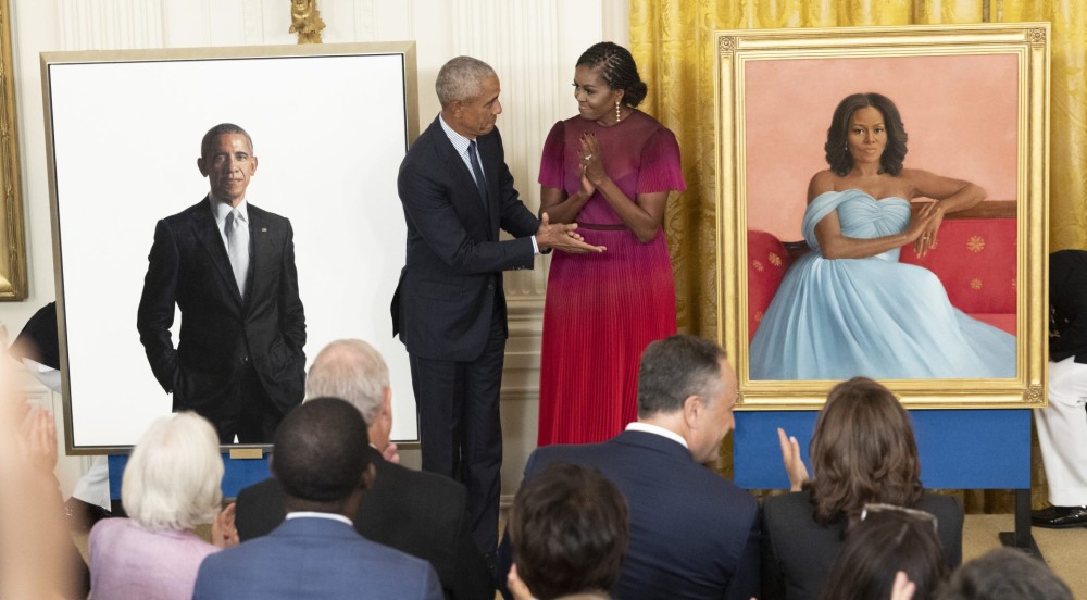 president barack obama and michelle obama white house portraits