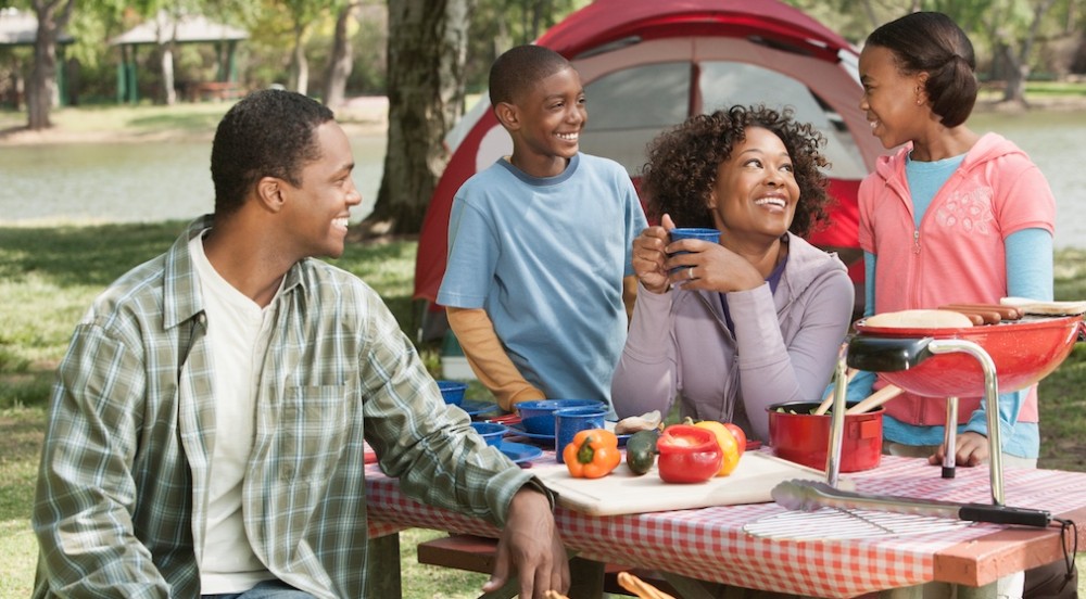 black-family-camping