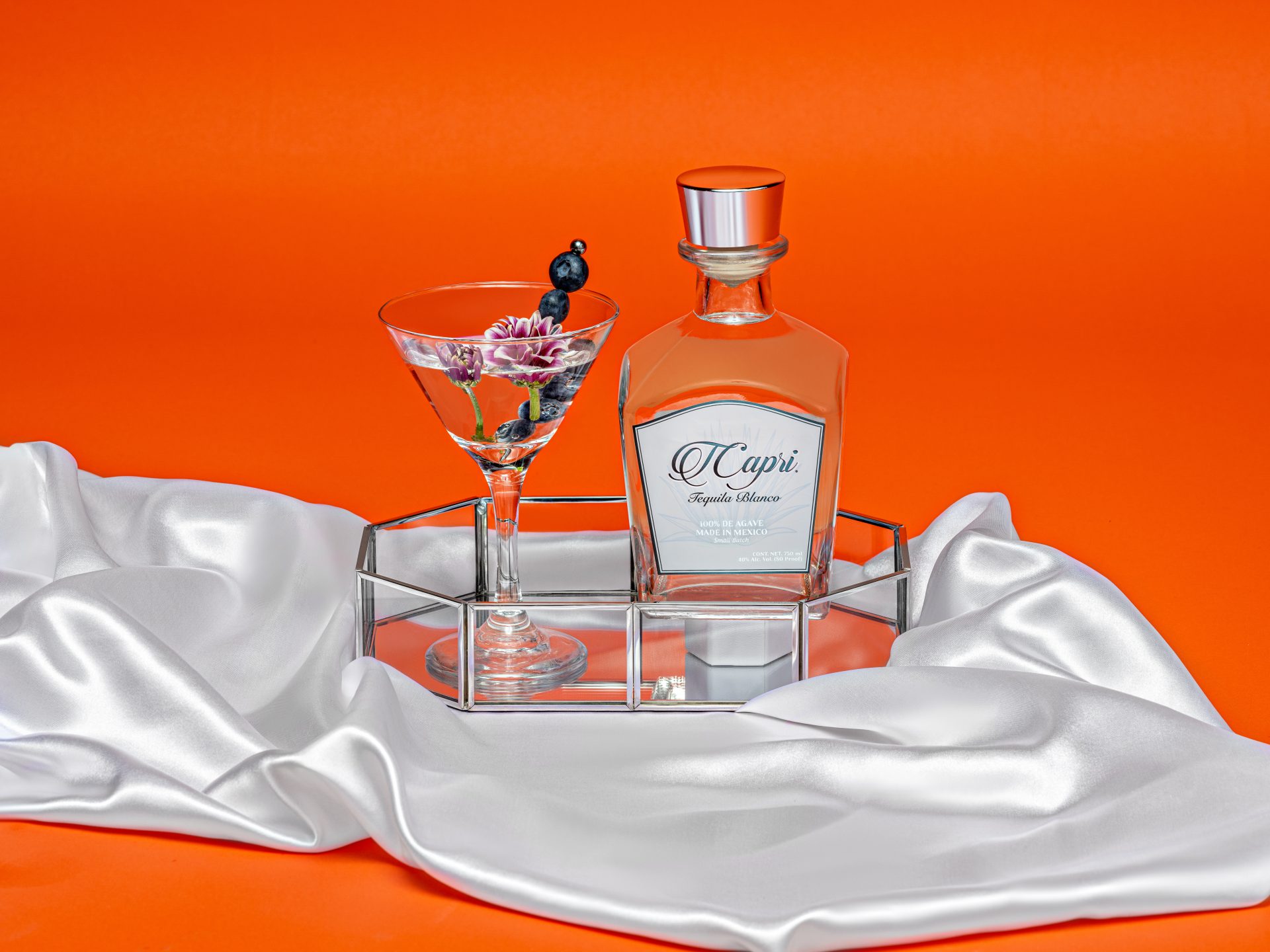 T'Capri tequila blanco with martini glass