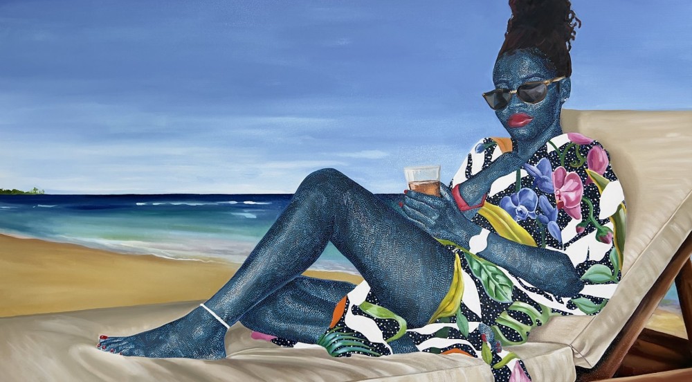 Alanis Forde Taste of Paradise Oil on Canvas 40 x 60 inches
