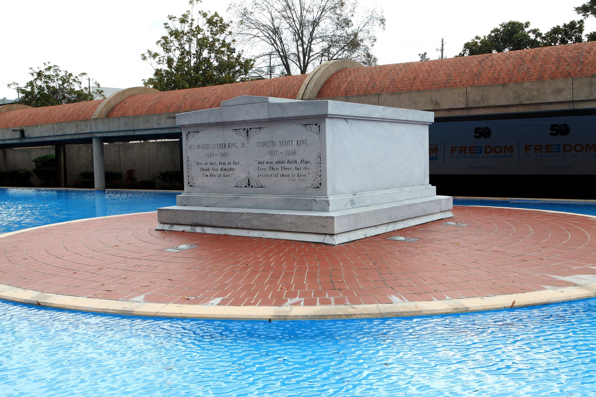 Tombs of Martin Luther King, Jr. and Coretta Scott King, at the Martin Luther King, Jr. Center for Nonviolent Social Change, in Atlanta, Georgia on NOVEMBER 23, 2013. (Photo By Raymond Boyd/Getty Images)