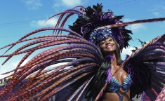 Jamaican woman dancing at Jamaica carnival