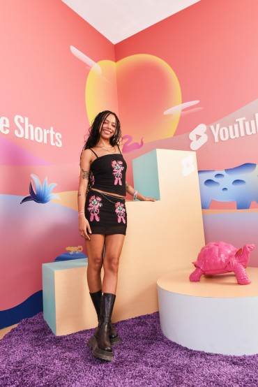 TSHA attends the 2023 Coachella Valley Music & Arts Festival | YouTube Shorts Content Studio. Image: Irvin Rivera for Getty Images for YouTube
