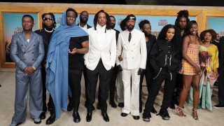 (center) Jeymes Samuel, Jay-Z, LaKeith Stanfield and the cast of 'The Book of Clarence' at Los Angeles premiere. Image: Eric Charbonneau/Getty Images for Sony Pictures.