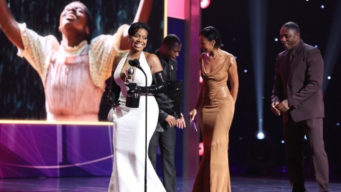 LOS ANGELES, CALIFORNIA - MARCH 16: Fantasia Barrino accepts the Outstanding Actress in a Motion Picture award for "The Color Purple" onstage during the 55th NAACP Image Awards at Shrine Auditorium and Expo Hall on March 16, 2024 in Los Angeles, California. (Photo by Johnny Nunez/Getty Images for BET)